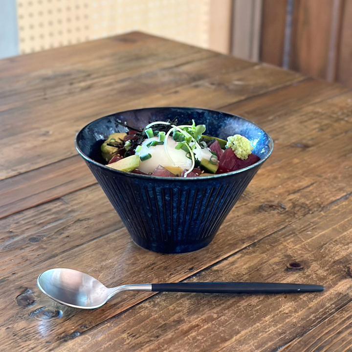 食器 おしゃれ どんぶり 鉢 和食器 台形マルチボウル 16cm 彫十草