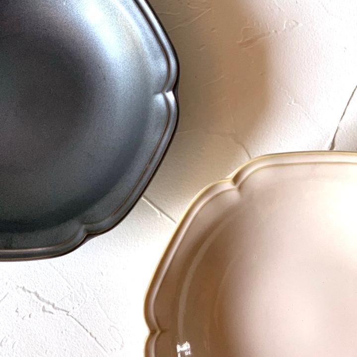 ティーク スープボウル 21cm 全2色 プレート 深皿 ボウル 楕円鉢