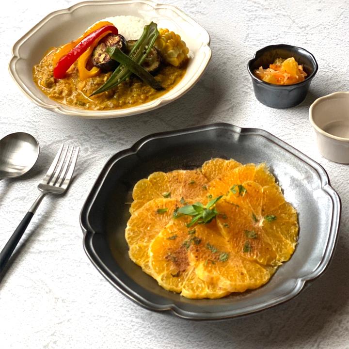 ティーク スープボウル 21cm 全2色 プレート 深皿 ボウル 楕円鉢