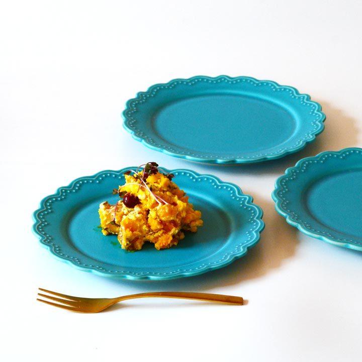ドット レリーフ リム花プレート 18 5cm ケーキ皿 ターコイズ 取皿 お皿 おしゃれ 洋食器 皿 プレート お菓子 ティータイム カフェ R110ta 窯元ロングアイランド 通販 Yahoo ショッピング