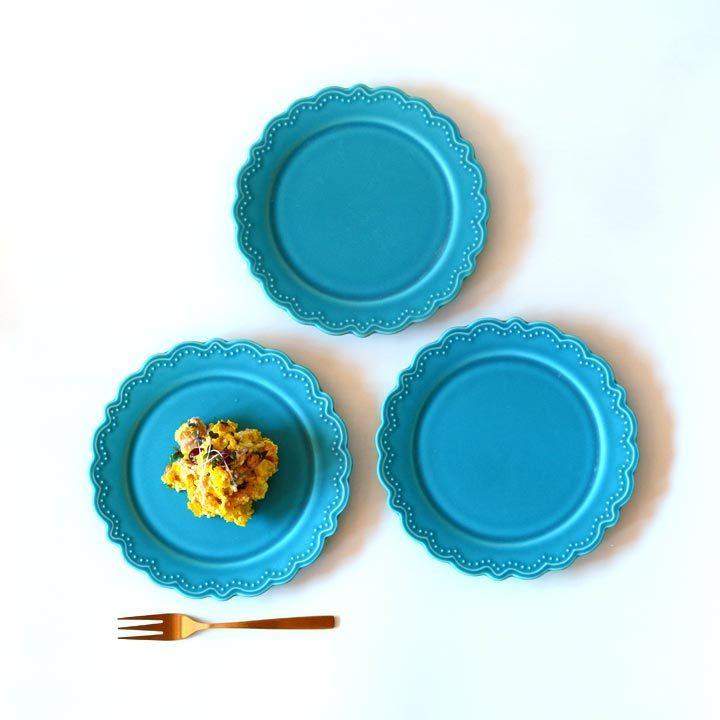 ドット レリーフ リム花プレート 18 5cm ケーキ皿 ターコイズ 取皿 お皿 おしゃれ 洋食器 皿 プレート お菓子 ティータイム カフェ R110ta 窯元ロングアイランド 通販 Yahoo ショッピング