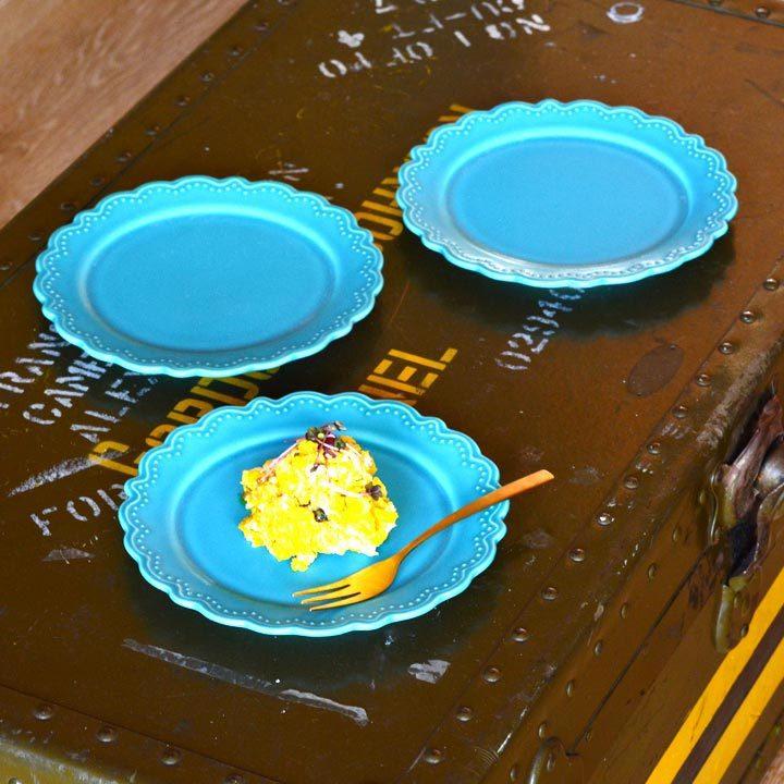 ドット レリーフ リム花プレート 18 5cm ケーキ皿 ターコイズ 取皿 お皿 おしゃれ 洋食器 皿 プレート お菓子 ティータイム カフェ R110ta 窯元ロングアイランド 通販 Yahoo ショッピング