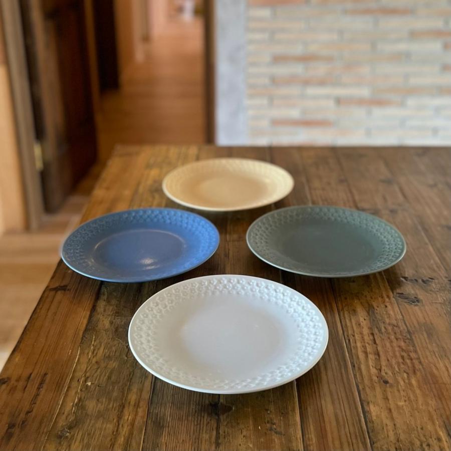 印花 プレート 25cm 丸皿 (4色セット） パスタ皿 サラダ皿 お皿