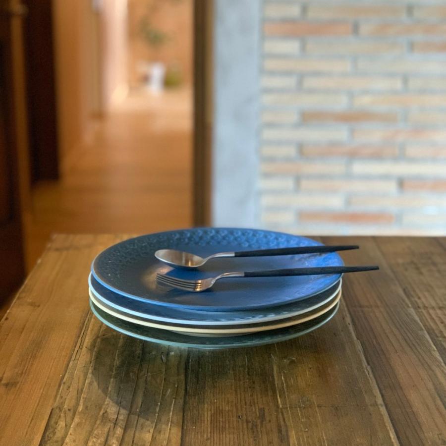 印花 プレート 25cm 丸皿 (4色セット） パスタ皿 サラダ皿 お皿