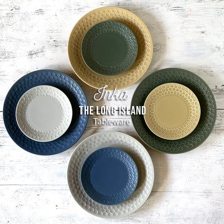 印花 プレート 25cm (4色セット）+ ケーキ皿 取皿 16.5cm（4色セット