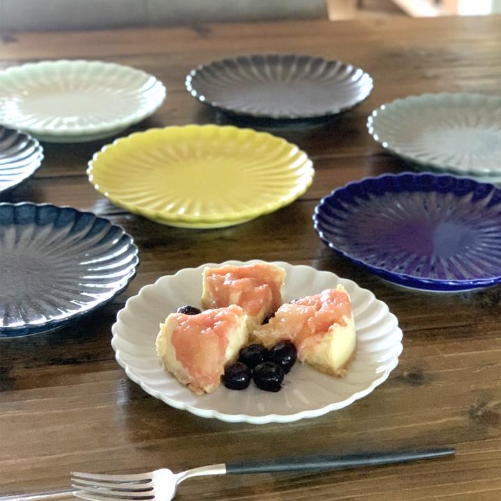 輪花 リンカ 花皿 15.5cm ケーキ皿 パン皿 食器 和モダン 花型 菊型