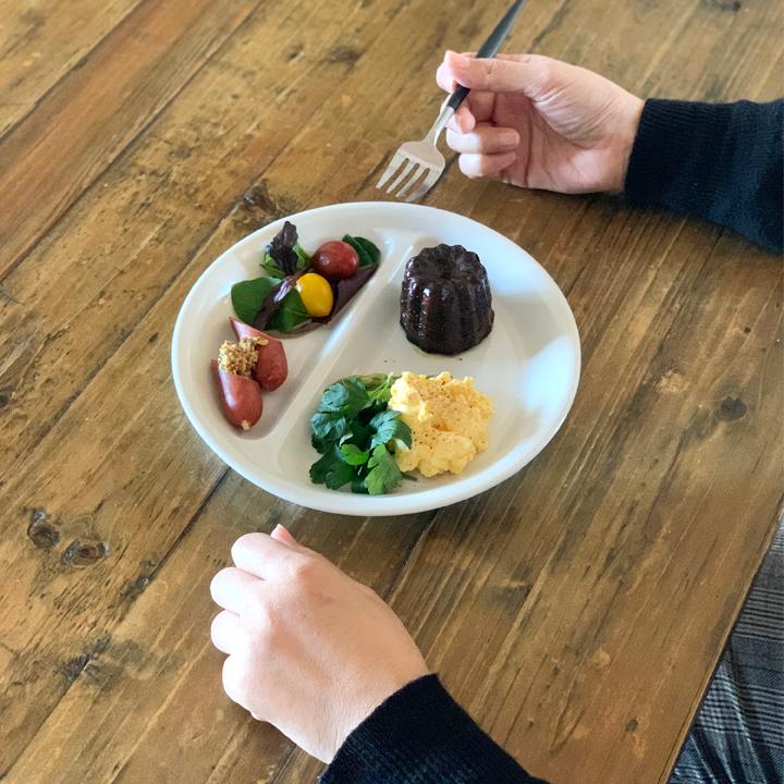 ランチプレート 丸 21cm 全16color 仕切り 陶器 子供 食器 おしゃれ お