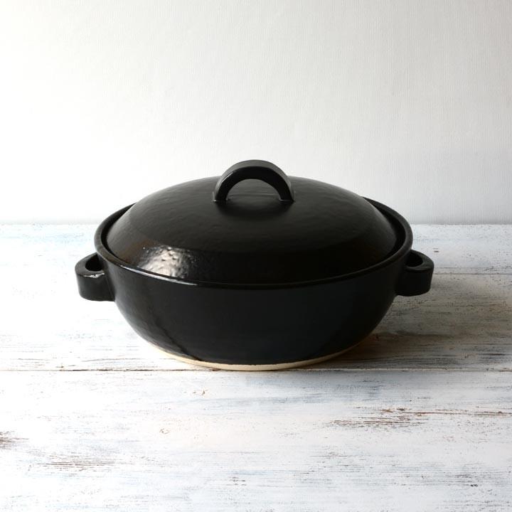 土鍋 Ih 日本製 ご飯 Ih対応 8号鍋 三人用 萬古焼 万古焼 ブラック 蔵 ナチュラル Ihプレート付き おうちごはん 国産 とんすい2個付き 8号 おしゃれ