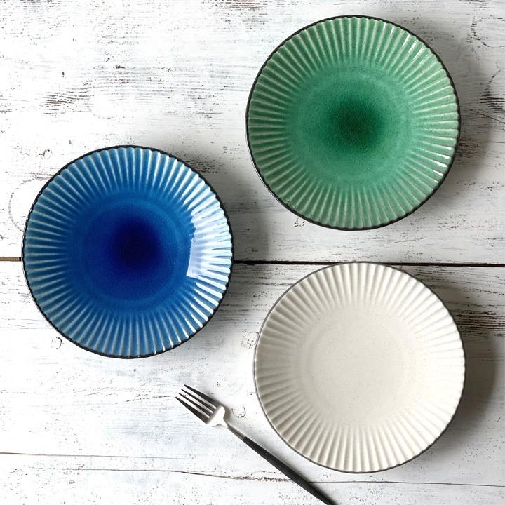 パスタ皿 カレー皿 サラダ皿 おしゃれ しのぎ お皿 和食器 プレート パン皿 しのぎ彫り 丸盛皿 3color 日本製 おうちごはん R95 窯元ロングアイランド 通販 Yahoo ショッピング