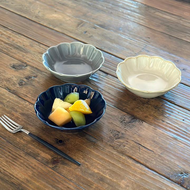 3色セット)単品よりお買い得 flower Vintage 小鉢 全3color 菊型 取り