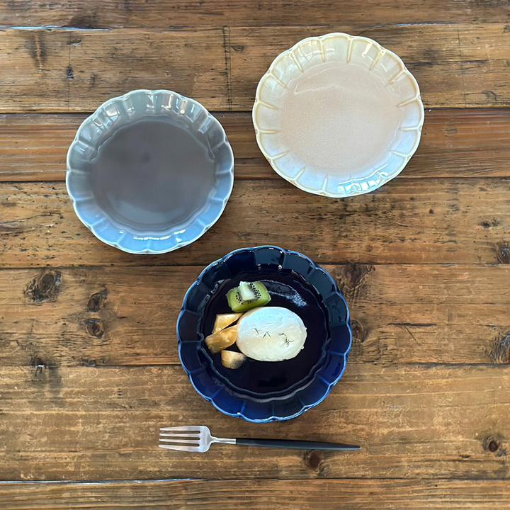 flower Vintage 取皿 ケーキ皿 5.0皿 全3color 菊型 取り皿 おしゃれ