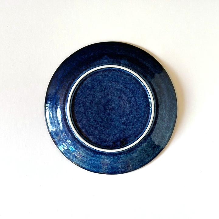 陶器製の黒と青のプレート カレー皿 23cm 楕円 藍 皿 食器 陶器 美濃焼 日本製 同色5枚セット