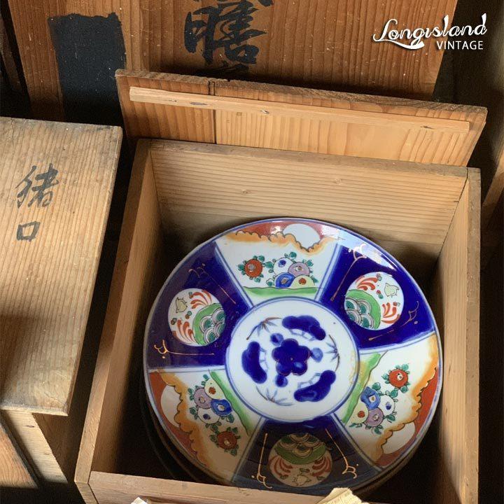 在庫限り 数量限定 菊柄 色絵 描き 銅版 古物 ビンテージ お茶碗