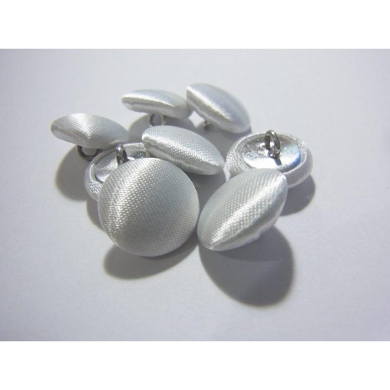 平クルミボタン 白 サテン生地 12mm 8個セット : ロング・ショット