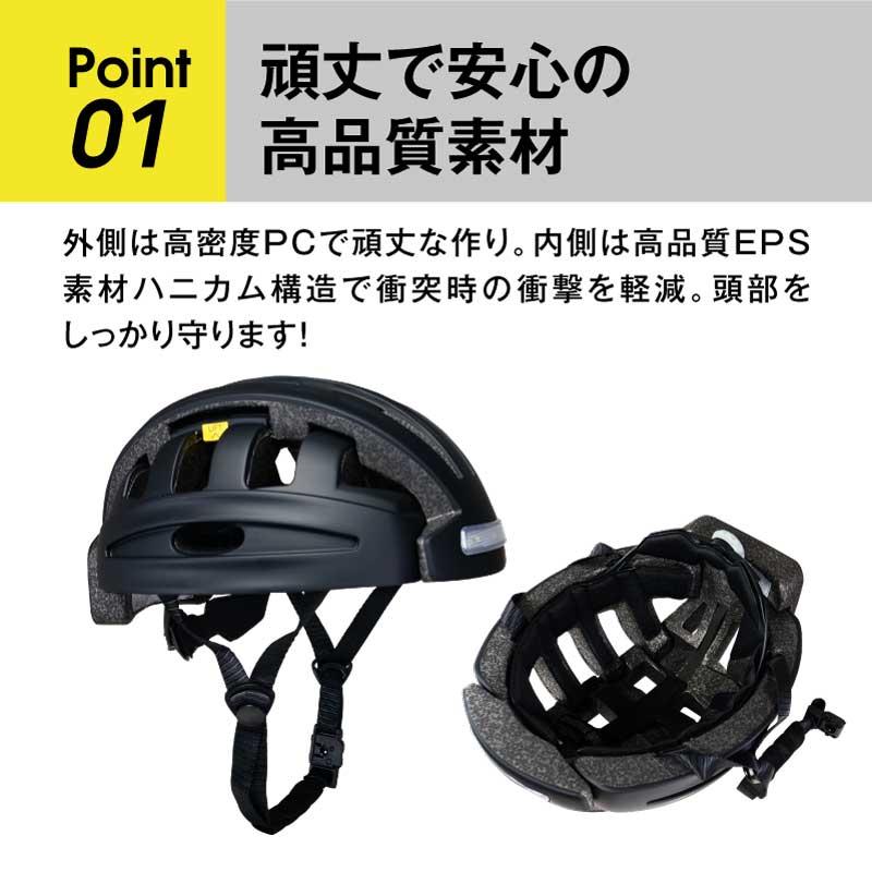 ヘルメット 自転車 FTIIER CE認証 CPSC認証 折りたたみ 男女兼用 LED 