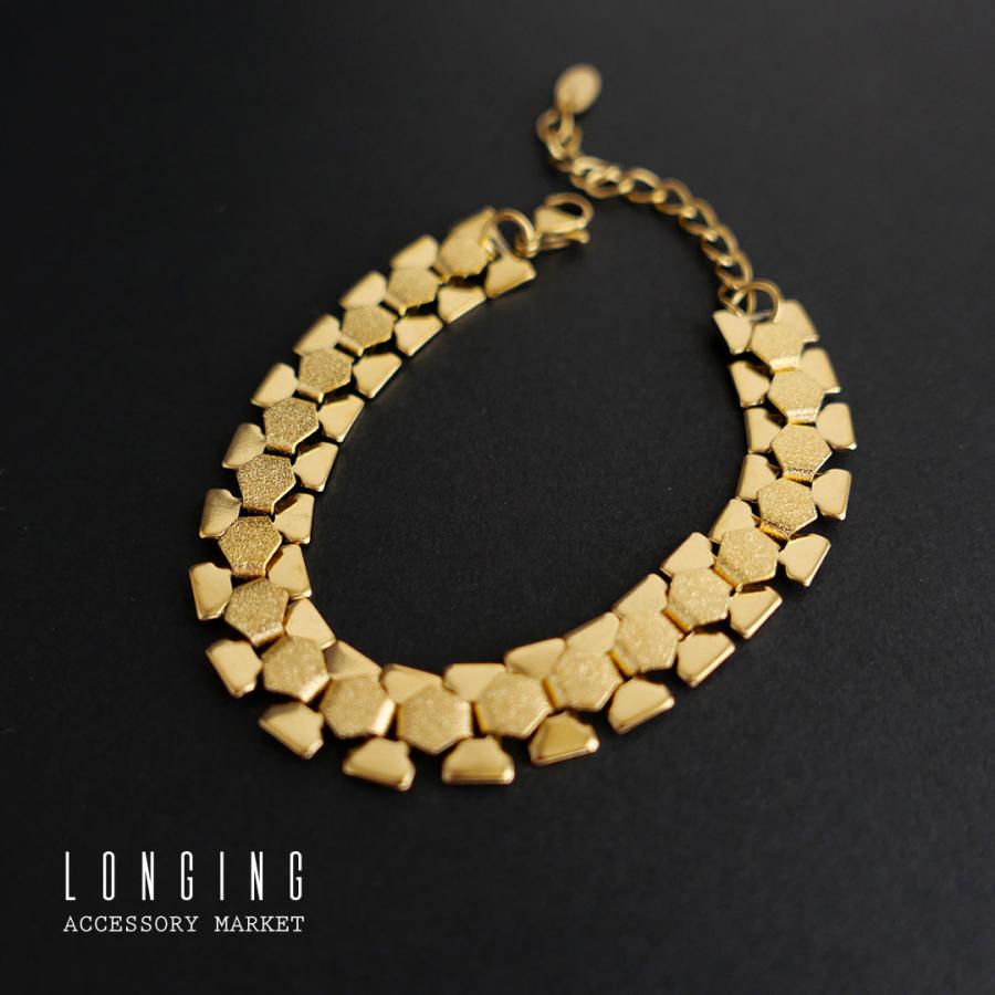 ブレスレット ステンレス レディース ゴールド シルバー チェーン 16+5cm 18Kコーティング 金属アレルギー対応 Stainless |  | 03