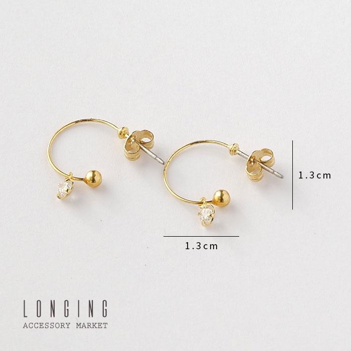 フープピアス ピアス レディース ゴールド シルバー キュービックジルコニア |  | 01