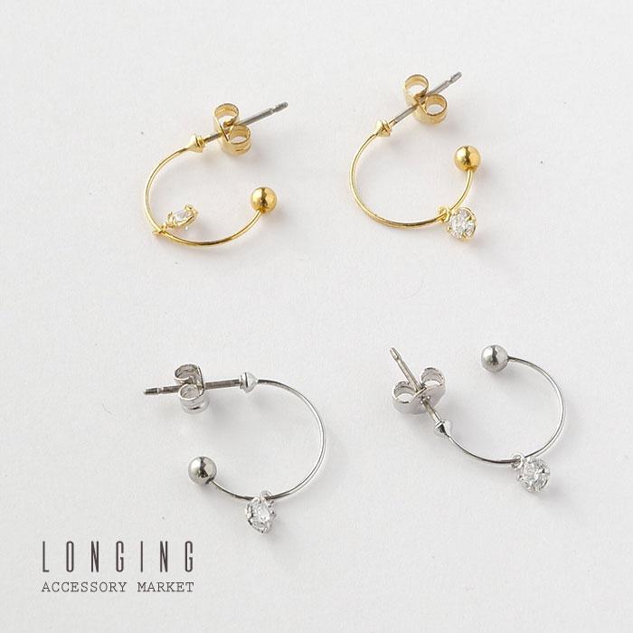 フープピアス ピアス レディース ゴールド シルバー キュービックジルコニア |  | 02