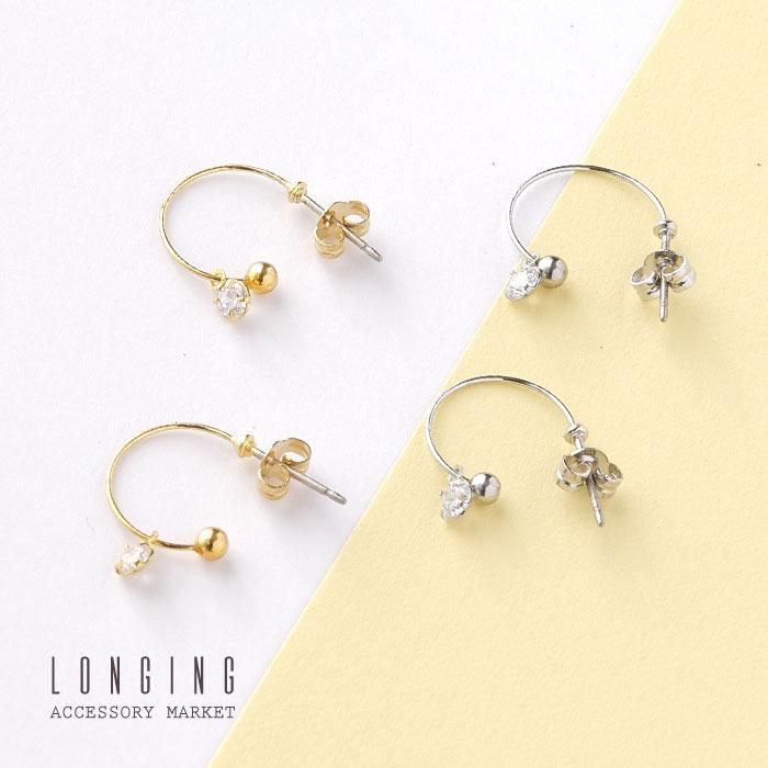 フープピアス ピアス レディース ゴールド シルバー キュービックジルコニア |  | 03