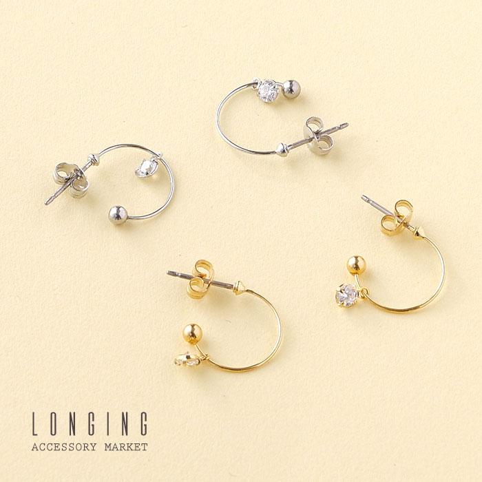 フープピアス ピアス レディース ゴールド シルバー キュービックジルコニア |  | 04