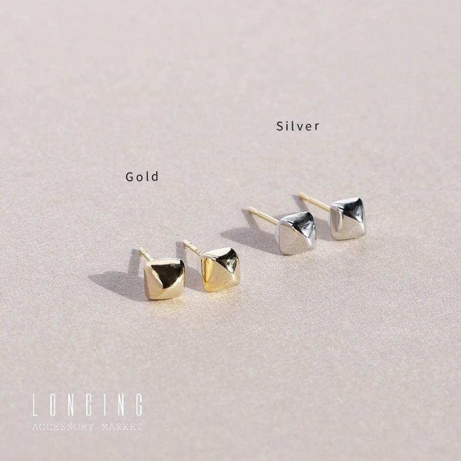 ピアス K18 18金 レディース 日本製 シンプル 小さい 小さめ ゴールド シルバー スクエア スタッドピアス 金属アレルギー対応 |  | 02