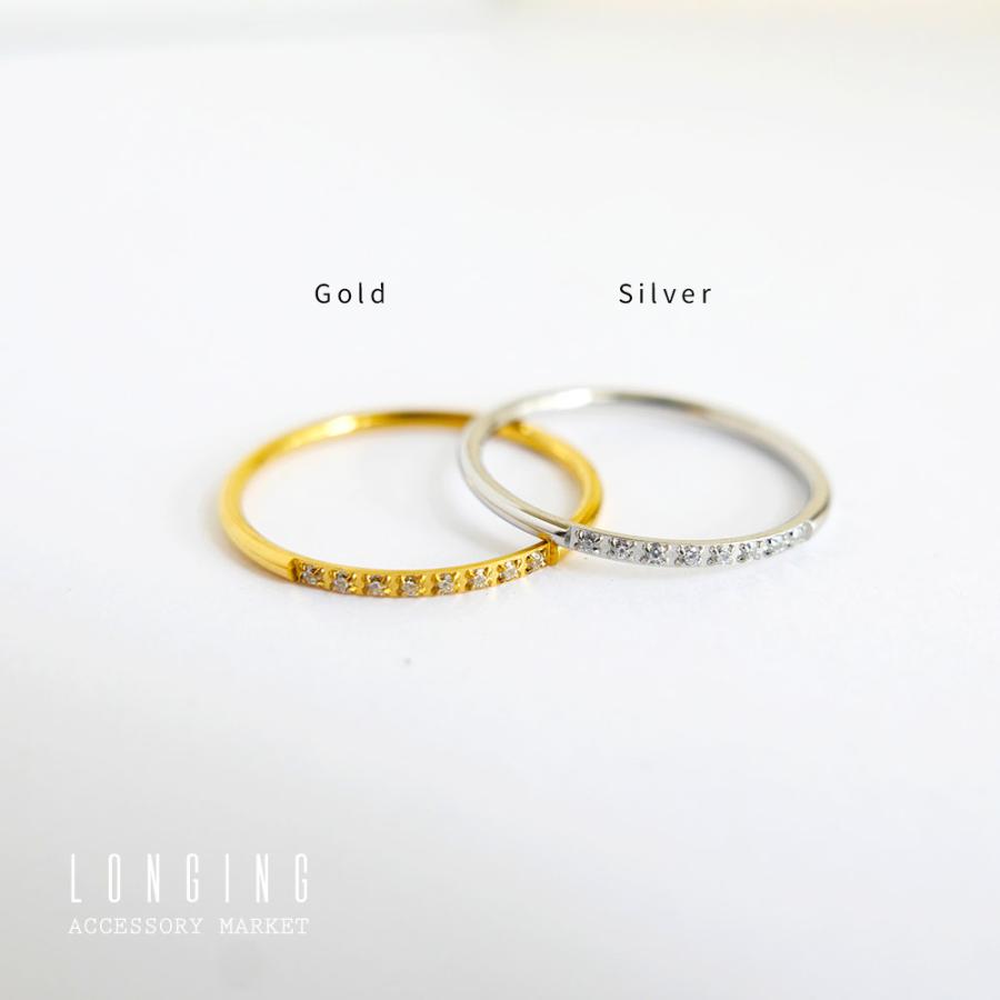 リング 指輪 ステンレス レディース ジルコニア ゴールド シルバー 18Kコーティング 金属アレルギー対応 Stainless ステンレス製リング |  | 01
