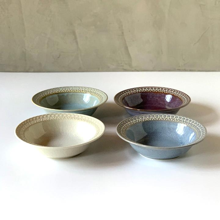 レース柄 シリアルボウル 17cm 4color スープ皿 深皿 フルーツ鉢 食器