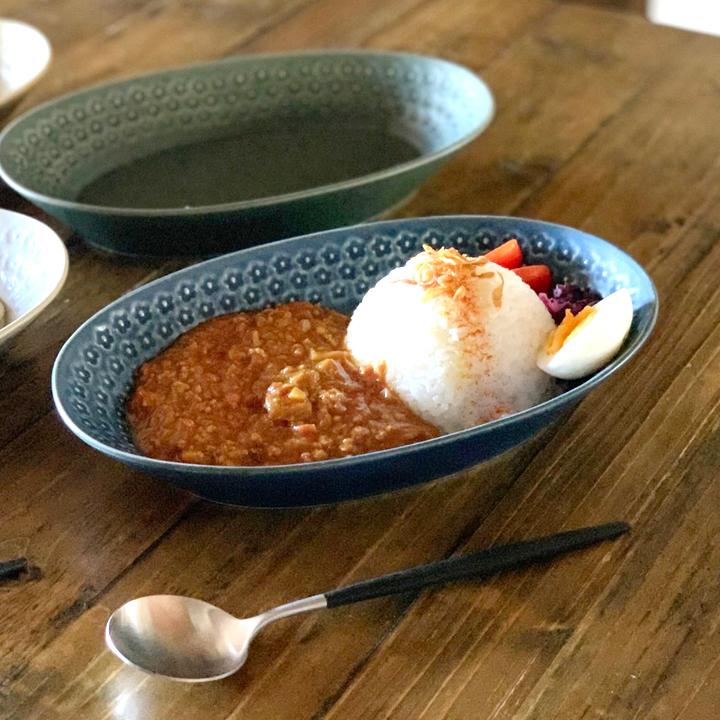 お皿 おしゃれ 洋食器 皿 プレート 中皿 お菓子 カフェ カフェ風 おしゃれな食器 印花 カレー皿 パスタ皿 おしゃれ 楕円鉢 ベーカー花柄 美濃焼 日本製 26cm｜longisland｜15