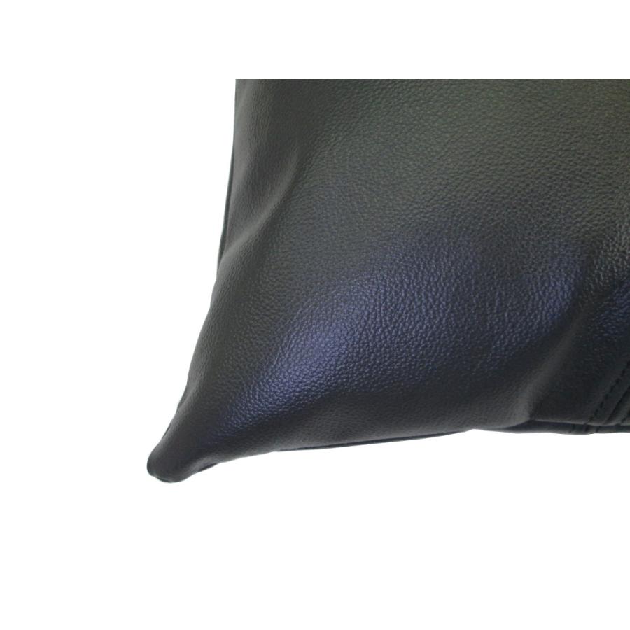 高級レザー　クッション黒 日本製 本革 背当て クッション 45×45 牛革 革 ファスナー オリジナル