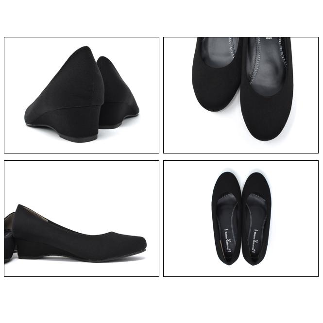 葬式 靴 レディース 布製 パンプス 黒 喪服 礼服 葬式靴 通夜 葬儀 告別式 ローヒール 太ヒール 幅広 B17 Longpshoe 通販 Yahoo ショッピング