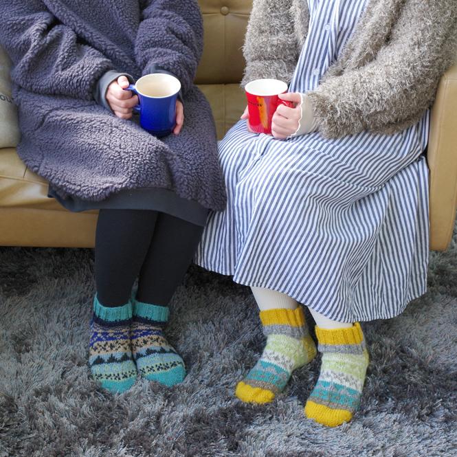 OMOI KNIT 室内用 ルームソックス ニット レディース 冬 毛糸 靴下 