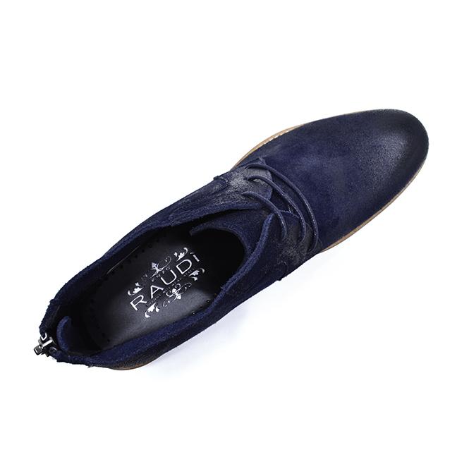 RAUDi ラウディ チャッカブーツ メンズ 紺色 本革 スエード スウェード スウエード 革靴 ネイビー バックファスナー 履きやすい 脱ぎやすい ヴィンテージ加工 バックジップ 適度な反発性のインソール ポイント消化 RAUDI（ラウディ） 3ホール チャッカブーツ レザー 本革 スエード