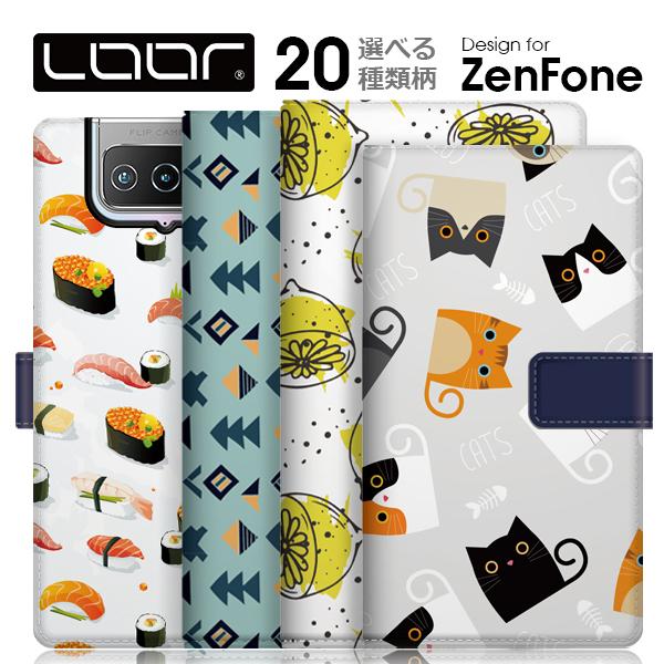 LOOF Selfee Zenfone 10 9 8 Flip ZenFone 7 Pro 6 Max M2 ケース 手帳型 M1 Live L1 カバー スマホカバー ASUS 5 5Z 5Q 犬 猫 模様 カード 収納 ポケット｜looco-shop