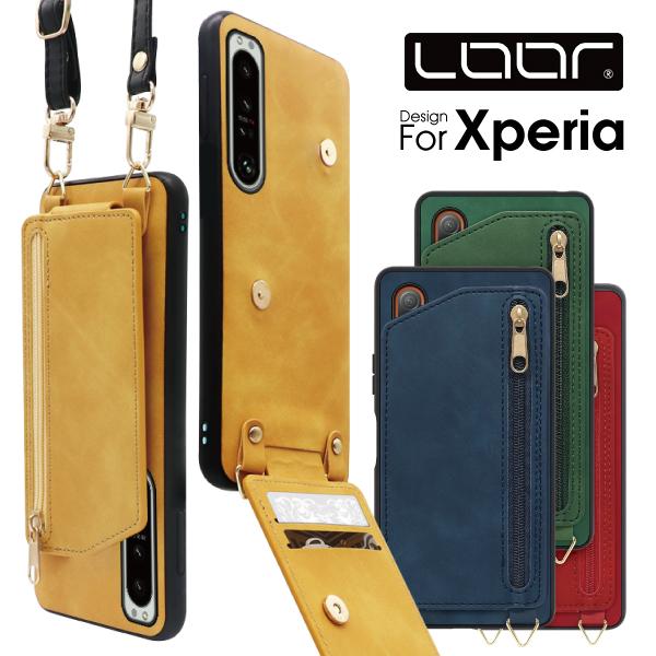 Xperia 1 VII VI 10 VI 5V 10V 1V 5IV 10IV 1IV AceIII 5 III Ace II 1 5 10 V III Lite 5 II ケース ショルダー 背面 カバー ケース カード収納 縦 ポケット | LooCo