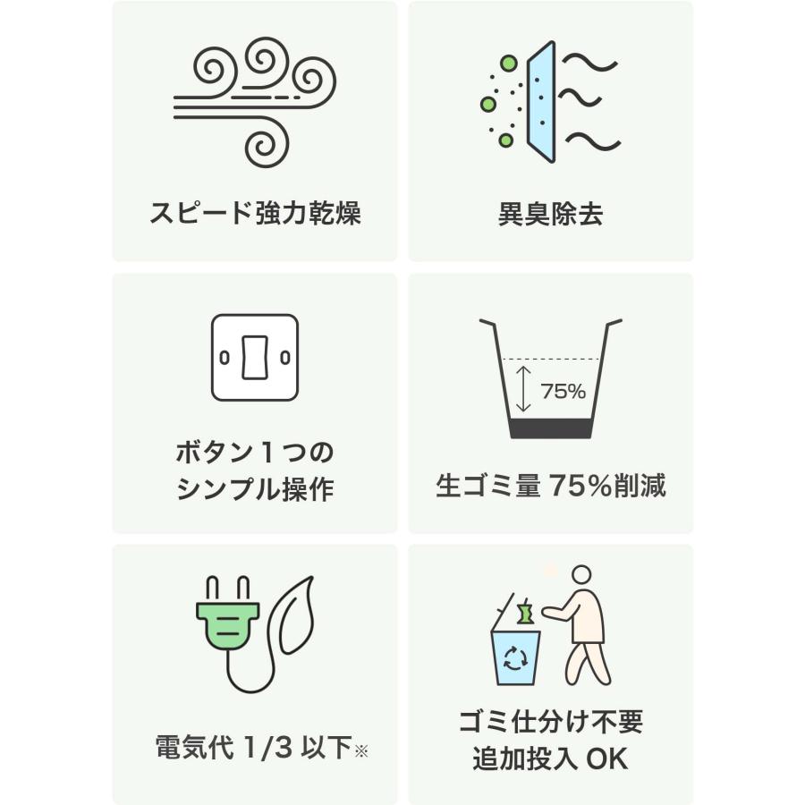 【公式 直営ショップ】loofen ルーフェン 家庭用 生ごみ処理機 生ごみ乾燥機 静音 消臭 ワンタッチ おしゃれ お手入れ簡単 大容量｜loofen-store｜12