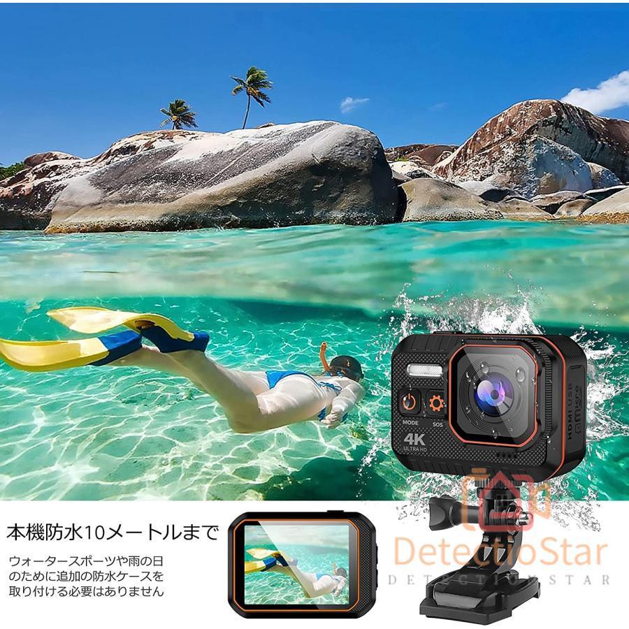 アクションカメラ 4K wifi搭載 水中カメラ IP68本機防水 EIS手ぶれ補正