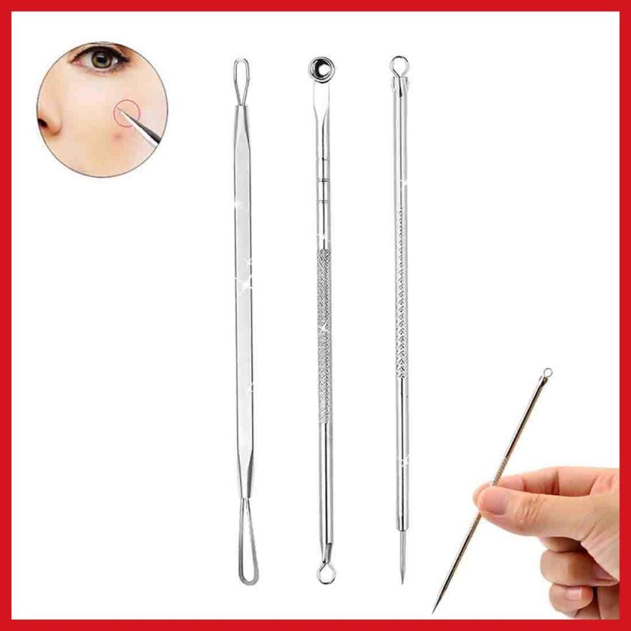 Yiteng 毛抜き 角栓取り 毛穴ケア専用キット アクネプッシャーキット 抗菌ステンレス 黒ずみ取り 角栓 いちご