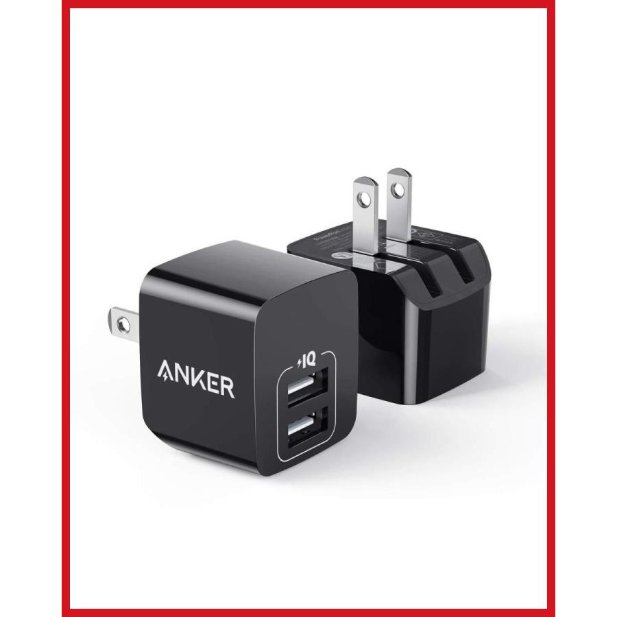 2個セット 代引き手数料無料 Anker PowerPort mini 注文後の変更キャンセル返品 USB充電器 12W コンパクト iPhone PSE技術基準適合 2ポート ブラック