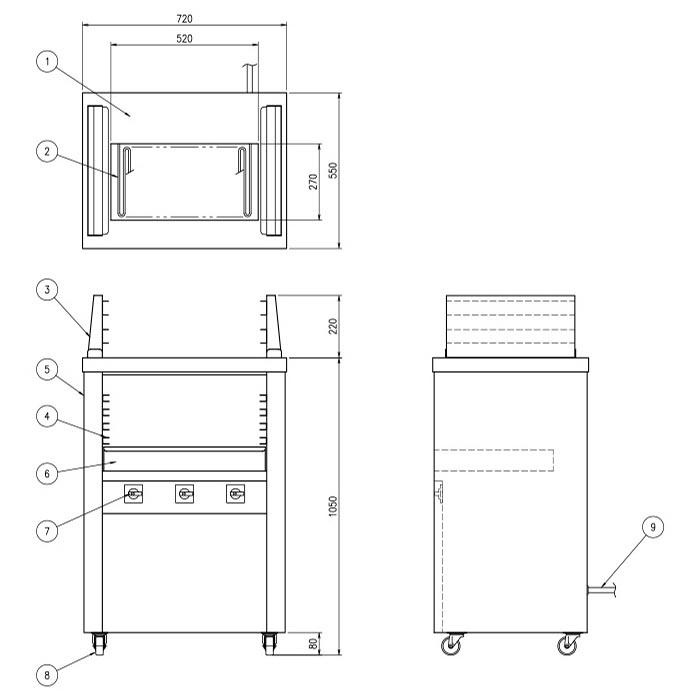 送料無料  電気グリラー G-10HW 低電圧式焼き物器 炭火｜lookit｜02