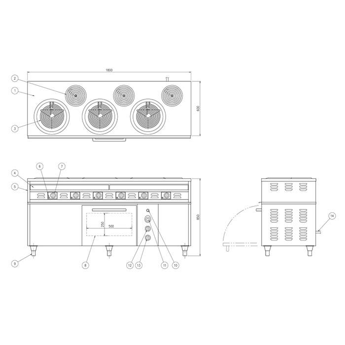 送料無料　電気レンジ　OKRO-230PA　オーブン付　煮炊　焼物