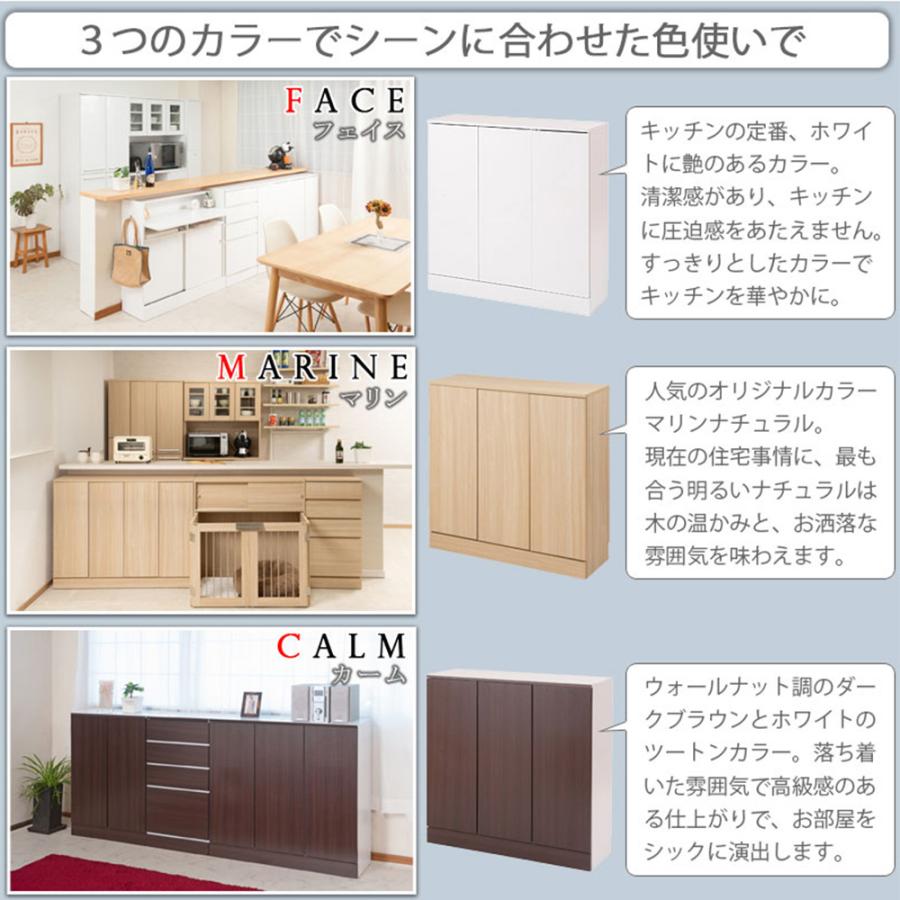 キッチンカウンター　サイドボード　キャビネット　ホワイト キッチンシリーズFace カウンター下収納 扉 幅60 ホワイト ランドリー