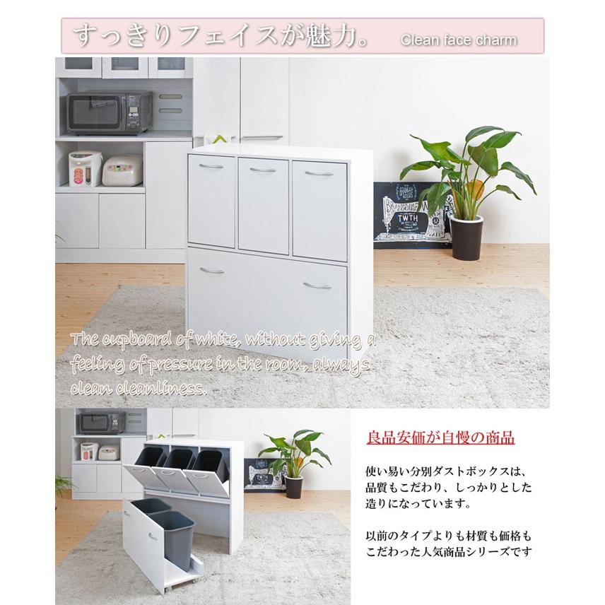 ゴミ箱 5分別タイプ 幅80.5cm ホワイト ごみ箱 ダストボックス