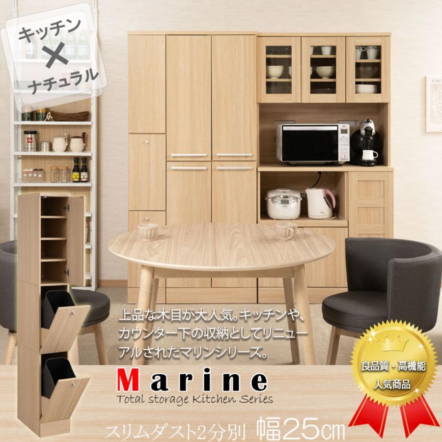 ゴミ箱 幅25cm ナチュラル ごみ箱 ダストボックス 隙間収納 キッチン