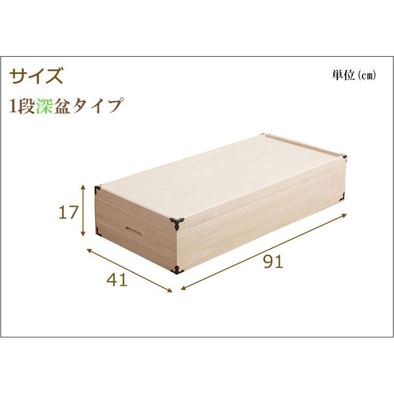 桐衣装箱 1段 隅金具付 衣装ケース 桐ケース 押入れ収納 桐収納ケース