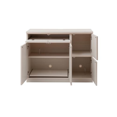 スクエアキャビネット パソコンデスク 幅104.5×奥行39.5×高さ80cm ハイタイプ PCラック パソコンラック リビング収納 収納ラック 木製 おしゃれ te-0140-0146_3