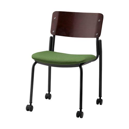 法人限定 ミーティングチェア 2脚セット 布張り オフィスチェア 会議チェア ミーティング オフィス キャスター脚 スチールパイプ 完成品 肘無し TK352-MYCS