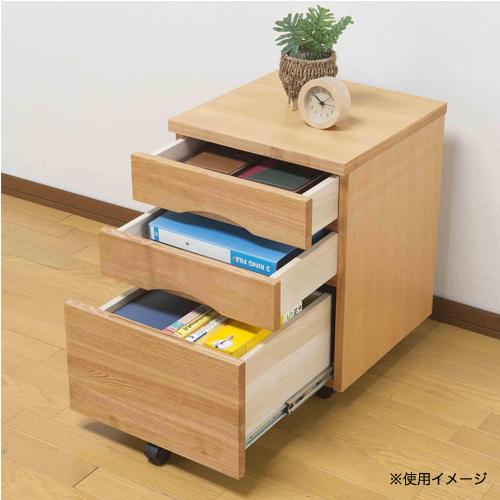 キャビネット デスクワゴン 幅42×奥行43×高さ56.5cm 木製 脇机 袖机