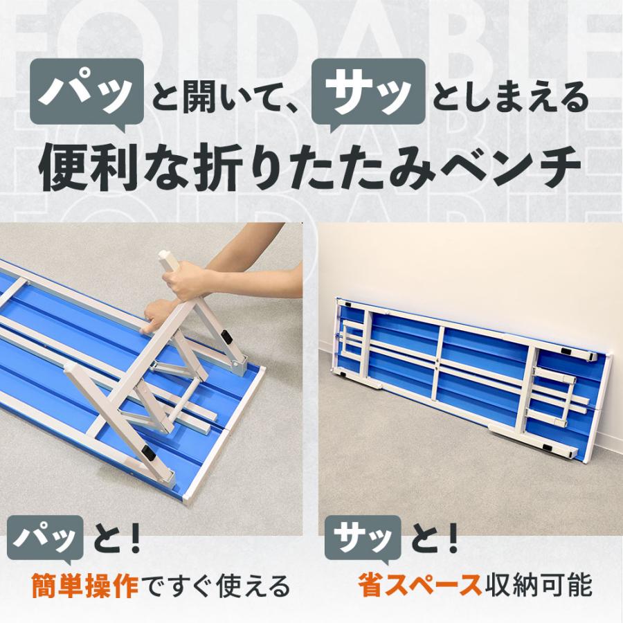 LOOKIT（ルキット） カラーベンチ 折りたたみ 背なし 幅1800mm 樹脂