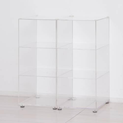 シューズラック 2個セット アクリル 3段 幅26×奥行29×高さ56cm 靴箱