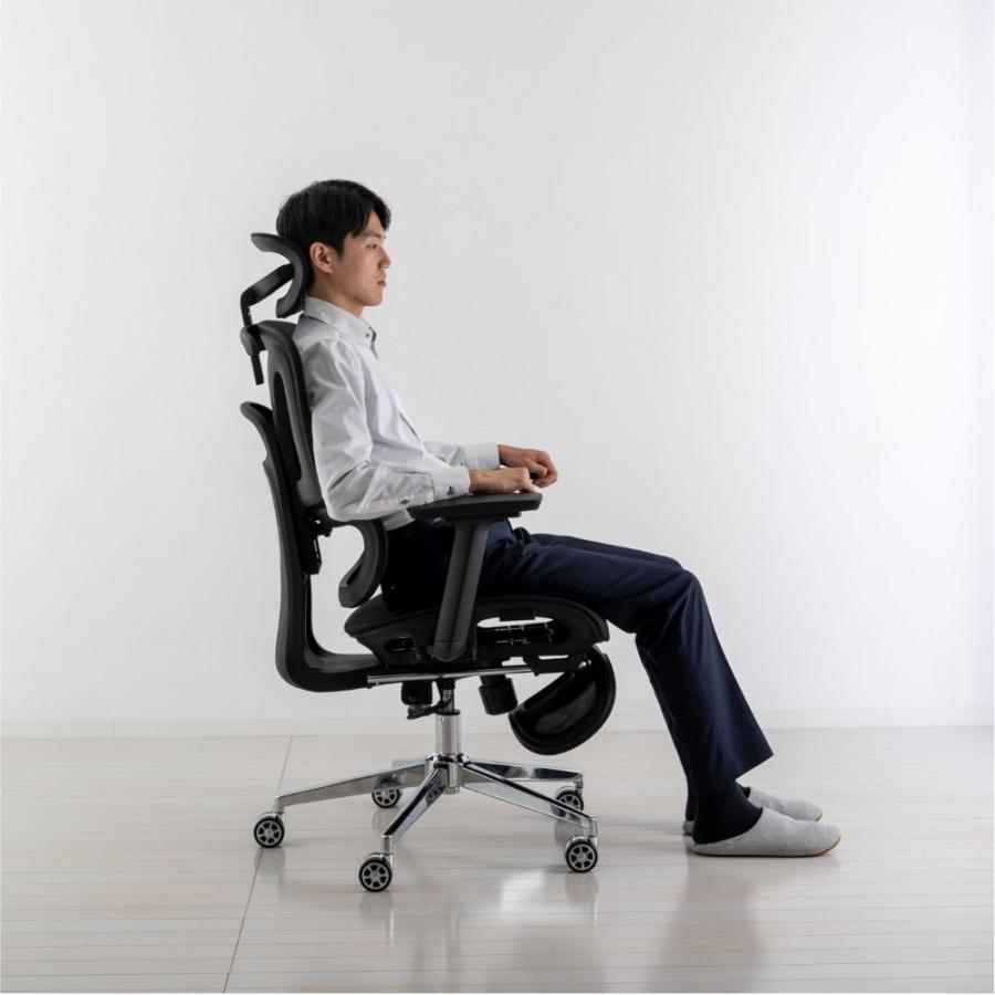 クロシオ オフィスチェア メッシュ ハイバック 肘付き ヘッドレスト